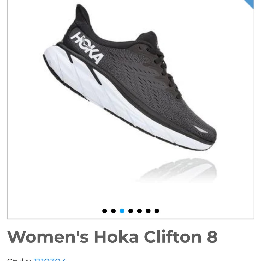 Women’s Hoka Clifton 8 - only worn a few times. Black/white size 11